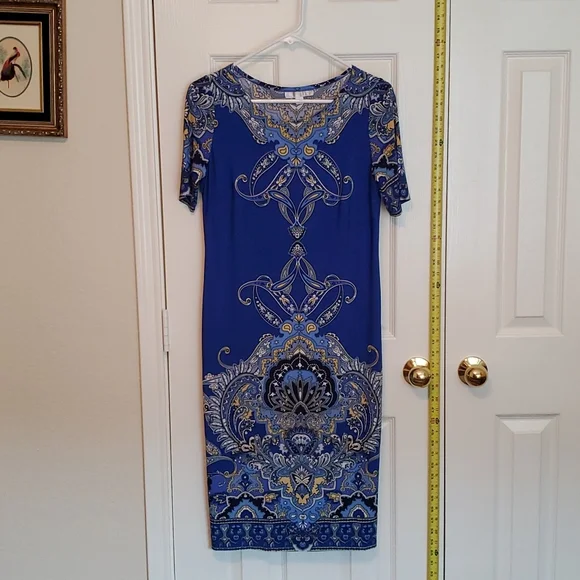 Blue Dress Dress Barn Gold Dress Dress Barn Dresses Dressbarn Blue And Gold  Polka Dot Midi